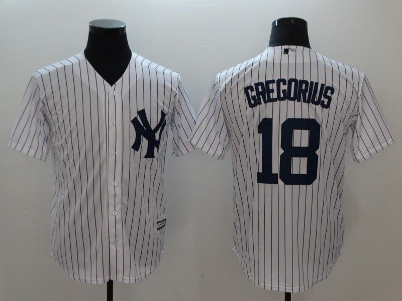 Men New York Yankees 18 Gregorius White stripes MLB Jerseys